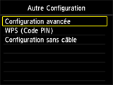 Écran Autre Configuration